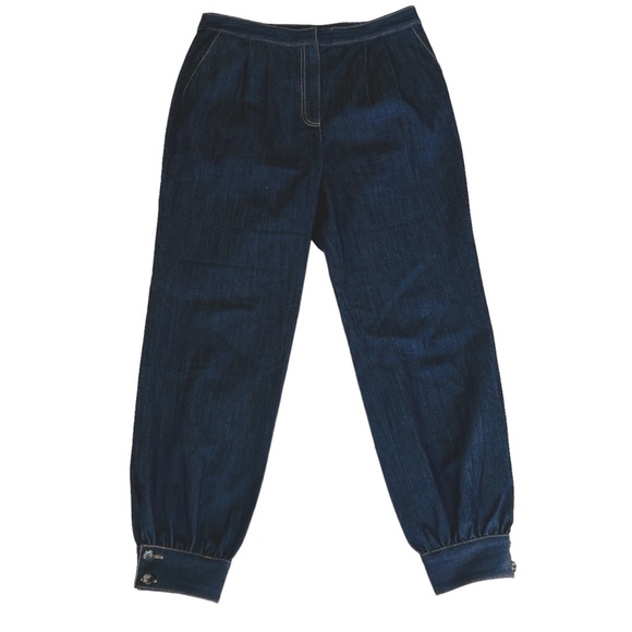 CINQ À SEPT Jeans Pleated Front Jogger Style Button at Ankle size 8